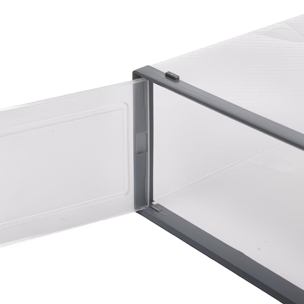 Pack of 12 Stackable Shoe Storage Boxes with Clear Front Door – Space Saving Organisers UK 9.5-5