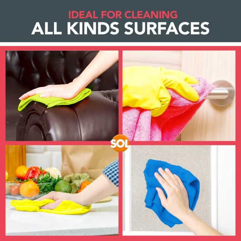 20 Pack Microfibre Cleaning Cloths 28x28cm – Reusable Streak-Free Towels for Kitchen, Car & Glass (4 Colours)-7