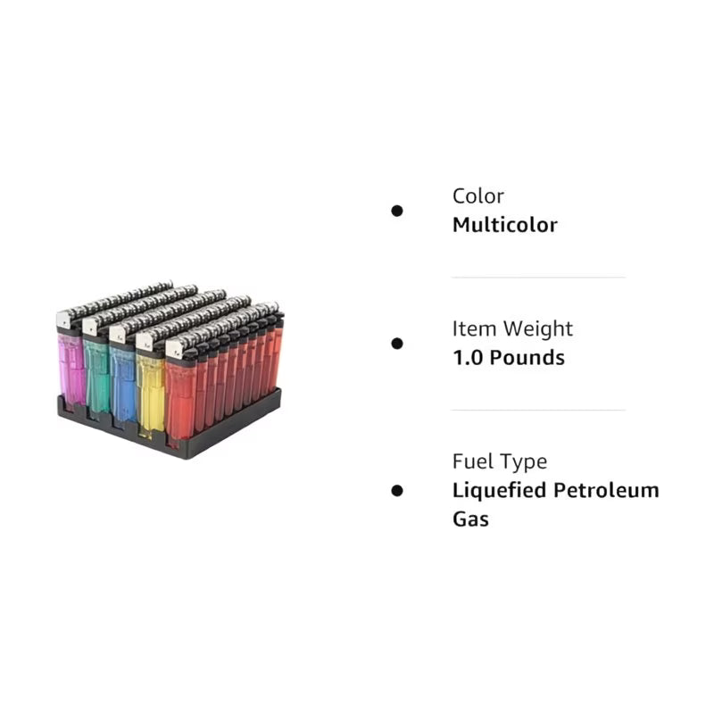 Disposable Lighters Multipack 50 Pack – Child-Safe Adjustable Flame Pocket Lighters for BBQ, Camping & Kitchen-4