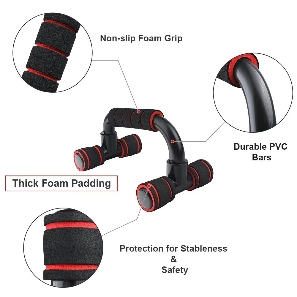 Push Up Bars Stand Set with Cushioned Foam Grip – Non-Slip Pushup Handles for Home Workouts-9