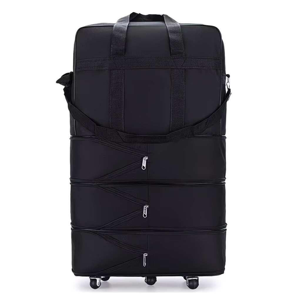 42” Expandable Lightweight Suitcase with Wheels – Large Foldable Travel Luggage, Oxford Fabric