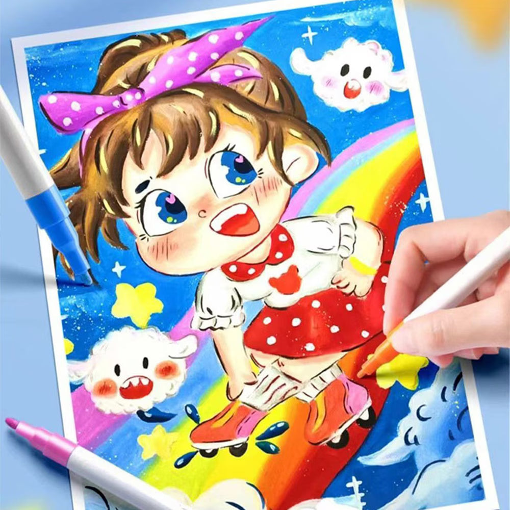 120pcs Acrylic Marker Set in Bucket – Washable, Quick-Dry, Waterproof Paint Pens for Kids, School Art, Craft &amp; DIY Projects-7
