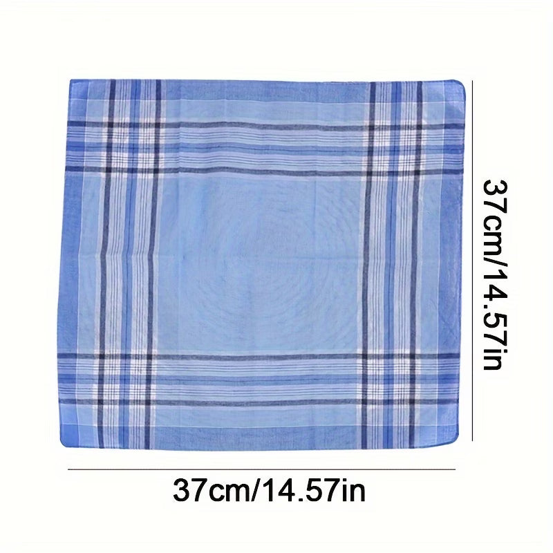 12Pcs Mens Handkerchiefs Gents Hankies Cotton Hankerchiefs Hanky Gift Random UK-3