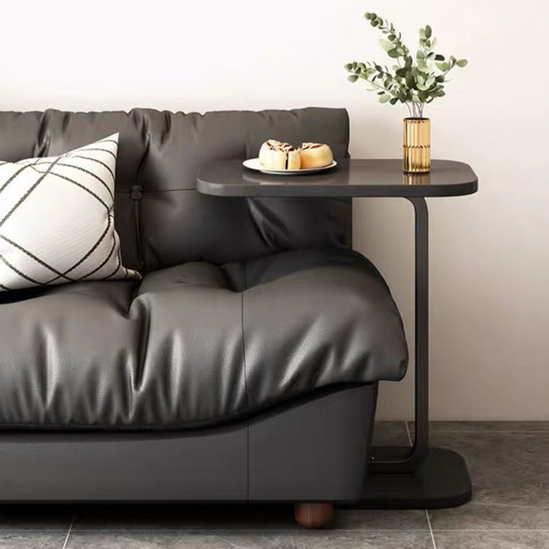 C Shaped Side Table for Sofa Bedside End Table Metal Frame Small Coffee Laptop Table Living Room-4