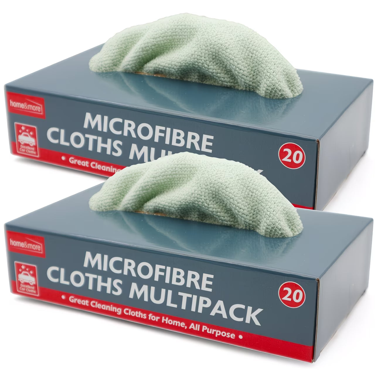 40 Pack Microfiber Cleaning Cloths 20x20cm – Edgeless Reusable Towels for Car, Glass & Home