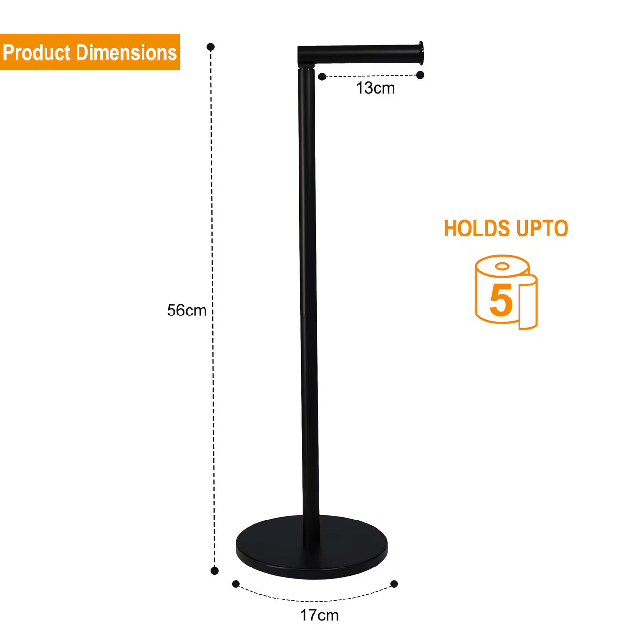 Free Standing Toilet Roll Holder with Storage – 2-in-1 Stainless Steel Toilet Paper Stand-13