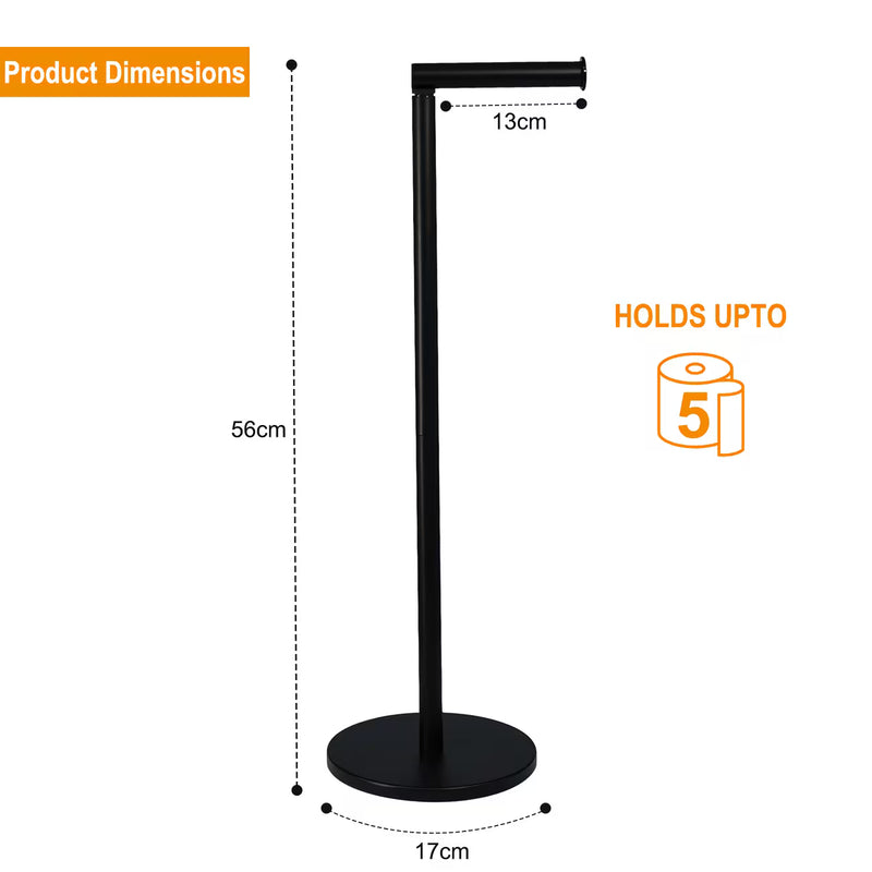 Free Standing Toilet Roll Holder with Storage – 2-in-1 Stainless Steel Toilet Paper Stand-13