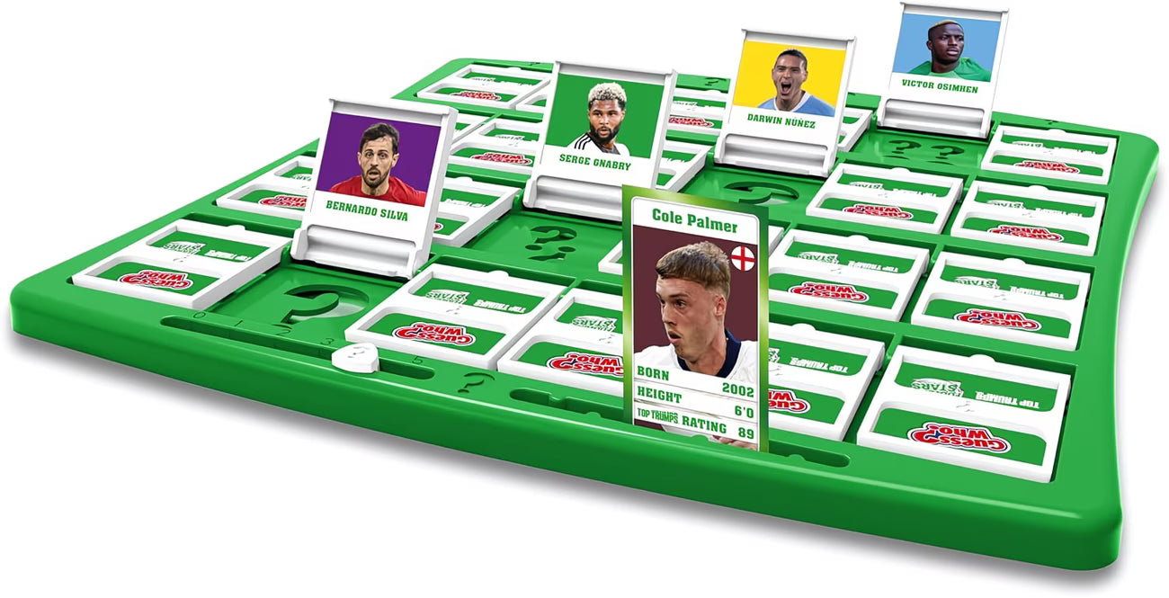 Guess Who? World Football Stars Board Game – Football Players Guessing Game Featuring Mbappé, Harry Kane & More, Family Game Night for Kids & Adults (Ages 6+, 2 Players)