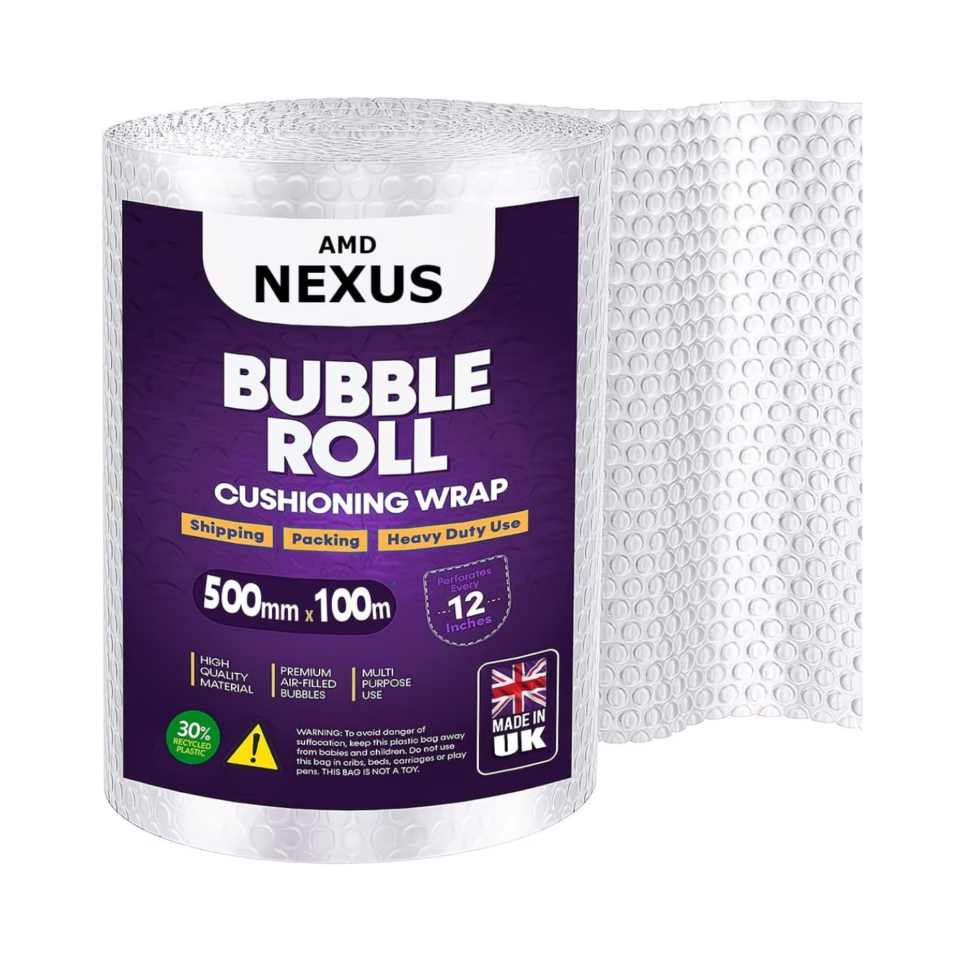 Bubble Wrap Roll 500mm x 100m – Small 10mm Air Cushion Packaging Wrap for Fragile Items-1