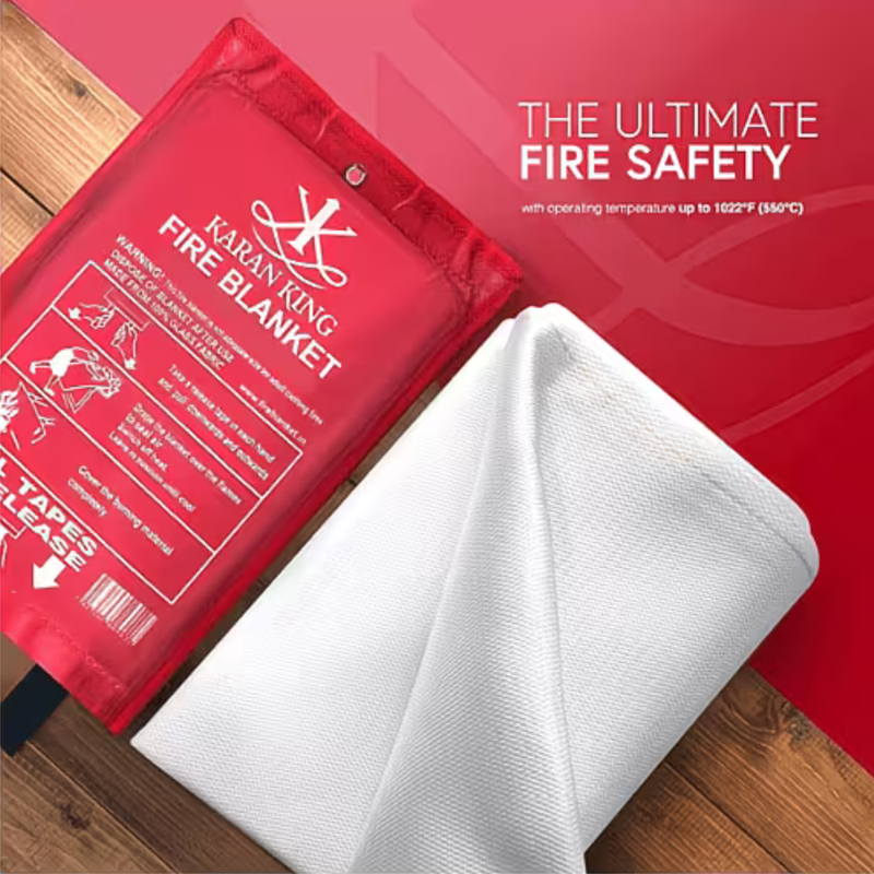 1m x 1m Fire Blanket with Soft Case & Pull Loops – Quick Release Fire Safety Blanket for Home & Kitchen-2