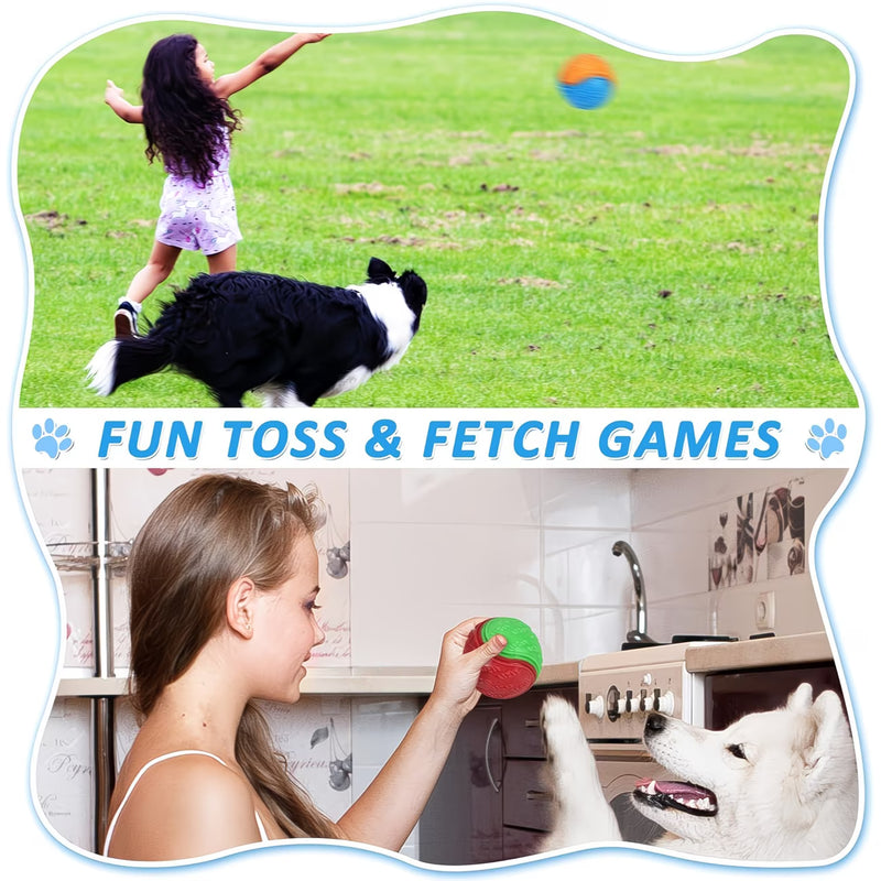 8PCS Squeaky Dog Balls Set – Indestructible Durable Dog Chew Balls for Training, Teeth Cleaning & Interactive Play-4