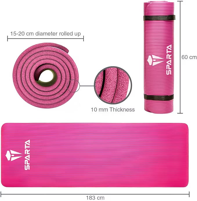 Thick Non-Slip Yoga Mat Large High-Density Exercise Mat for Pilates, Gym & Workouts with Strap-2