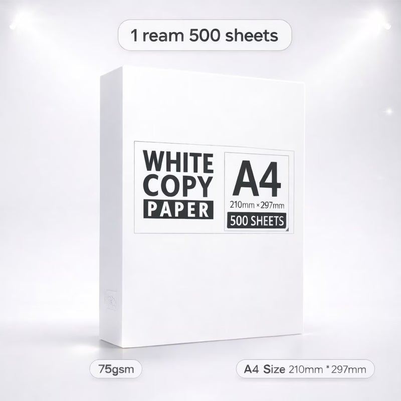 A4 Paper 500 Sheets | 75gsm White Copy Paper | Printer Paper for Home Office School-1