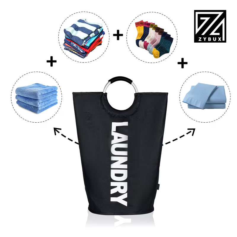 Large 82L Laundry Basket Foldable Hamper with Soft Handles for Bedroom Bathroom Dorm Storage-6