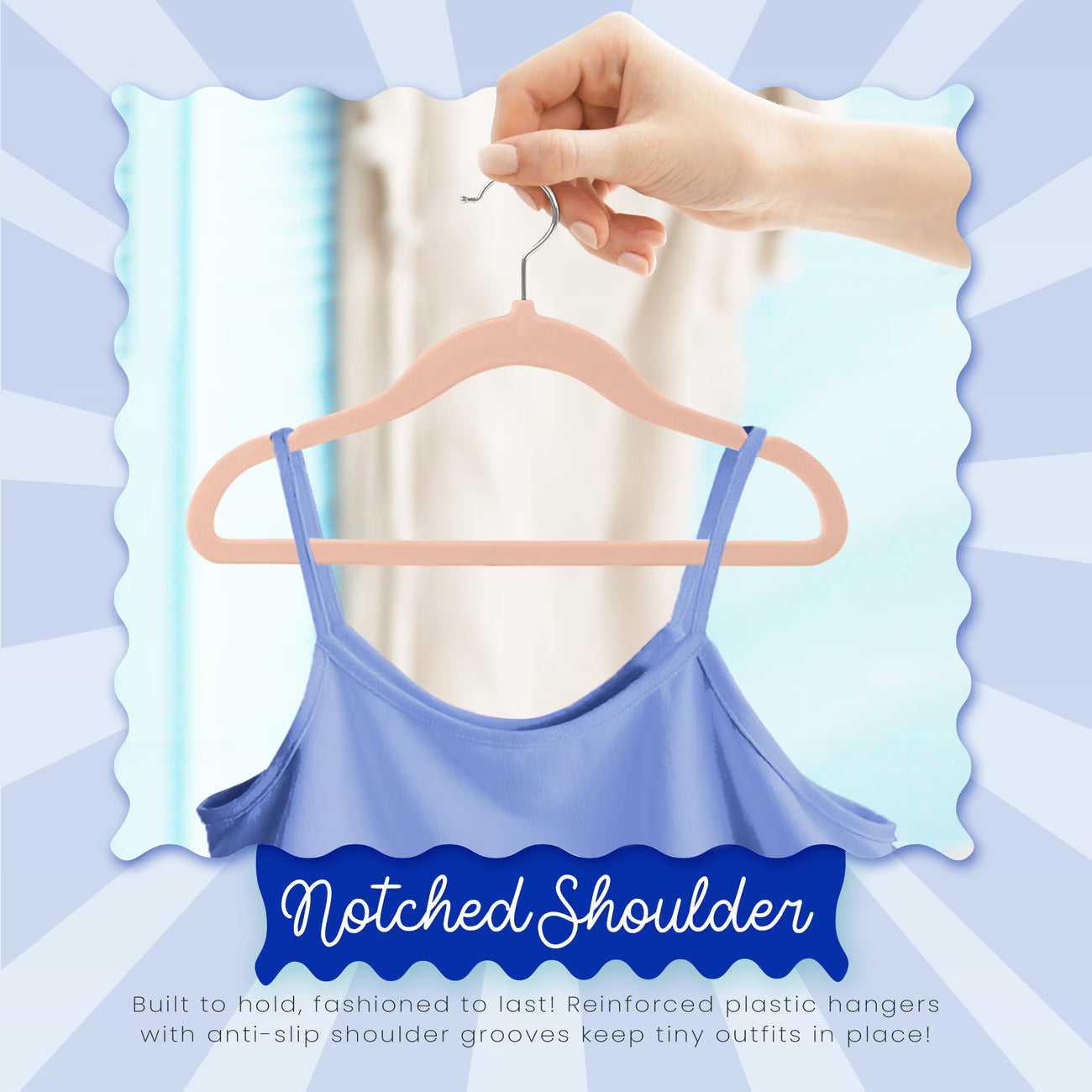 50 Pack Kids Velvet Hangers – Non-Slip Slim Coat Hangers with 360° Swivel Hook for Baby & Children Clothes-4