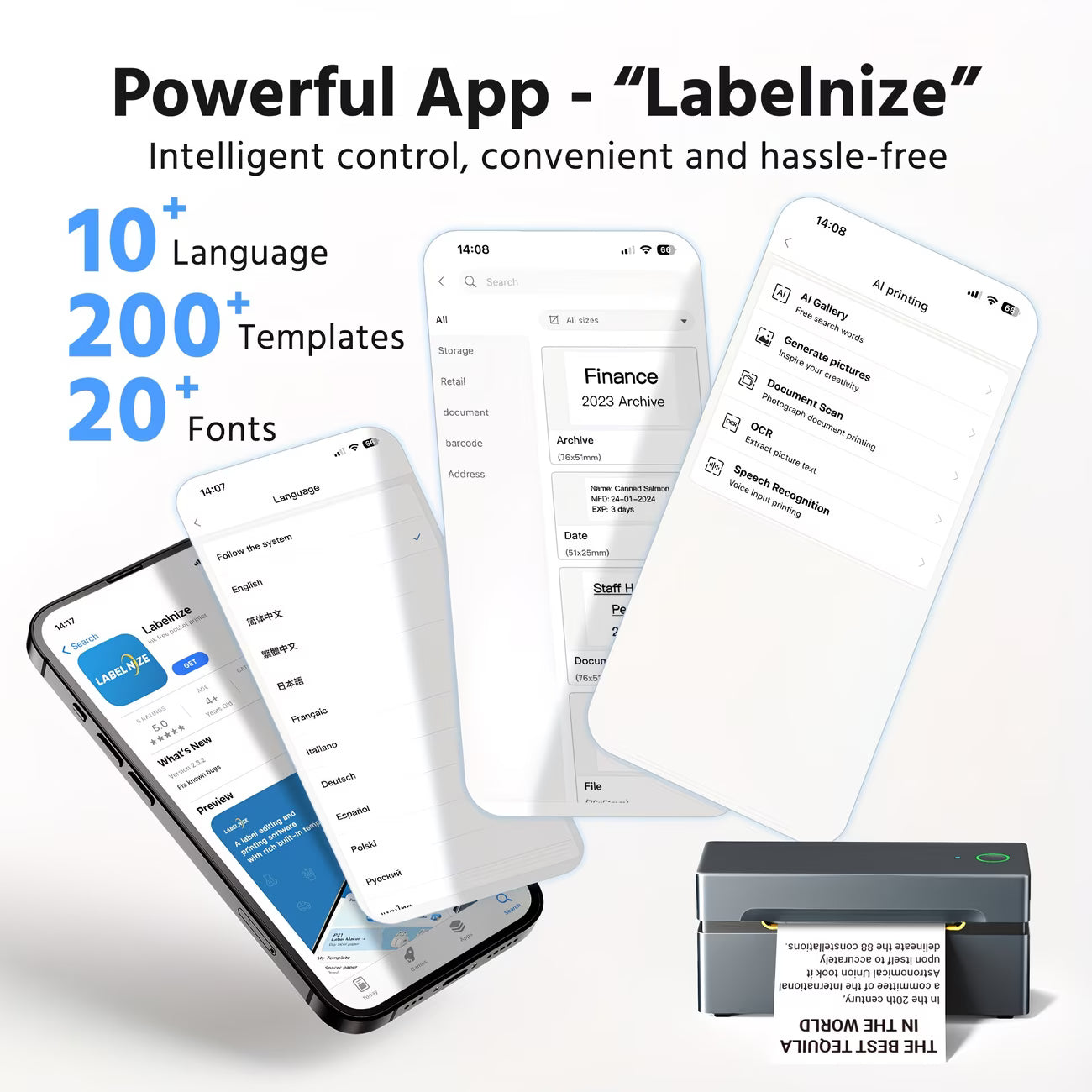 PL80EB Thermal Shipping Label Printer – Compact Inkless Label Printer for 10×15cm (4×6) Labels, Mobile & PC Compatible for Small Business & Home-10