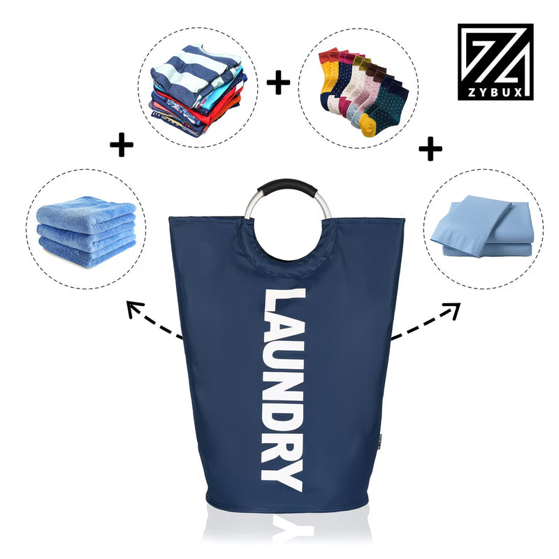 Large 82L Laundry Basket Foldable Hamper with Soft Handles for Bedroom Bathroom Dorm Storage-3