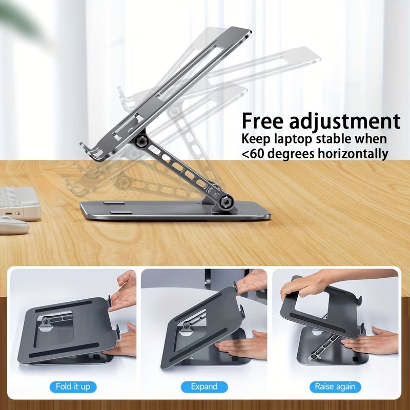 Adjustable Foldable Laptop Stand Portable Ergonomic Riser for 10-15.6 Inch Laptops Ventilated Cooling-5