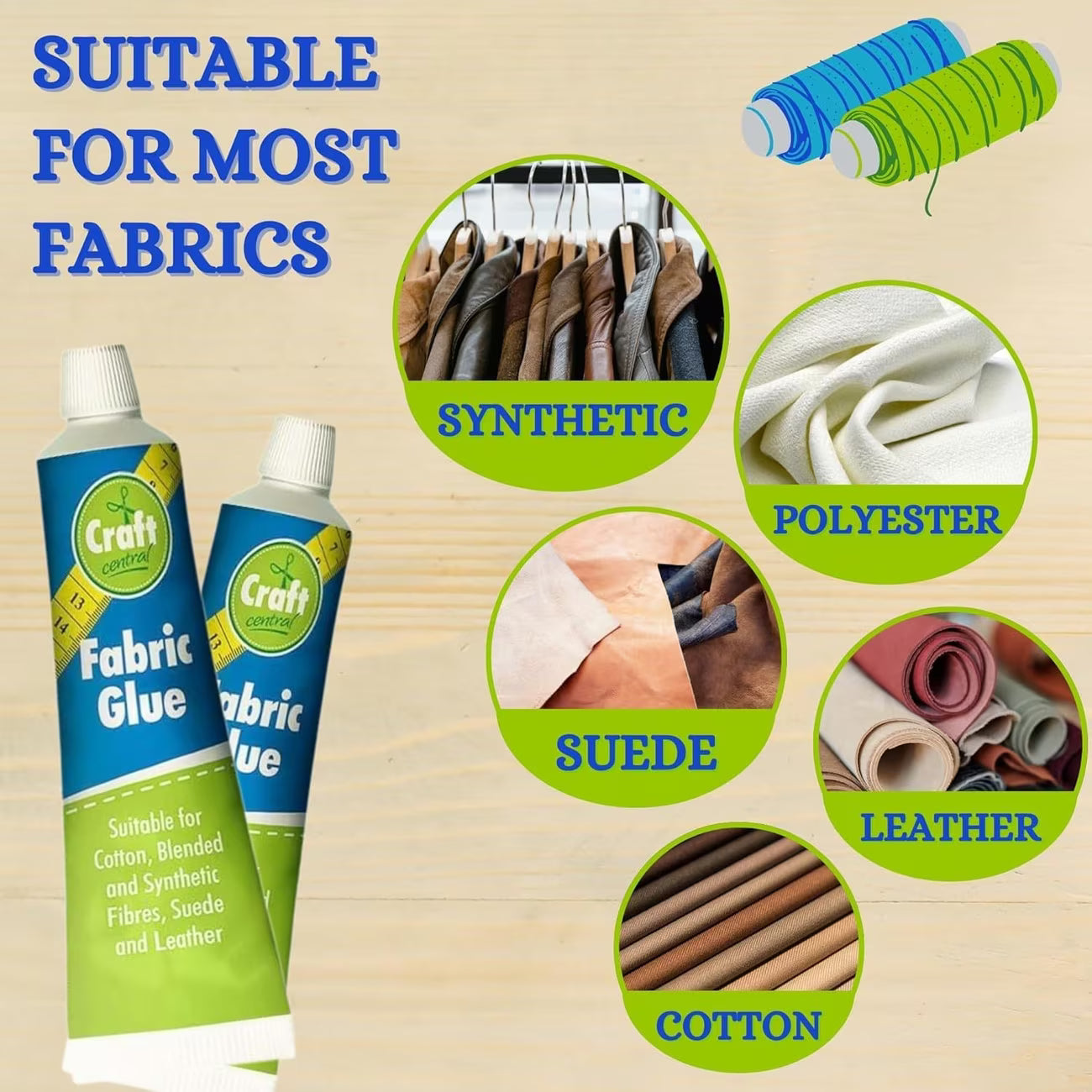 2 Pack Extra Strong Fabric Glue 50ml Washable Textile Adhesive for Hemming, Patches, Crafts & No-Sew Repairs-5