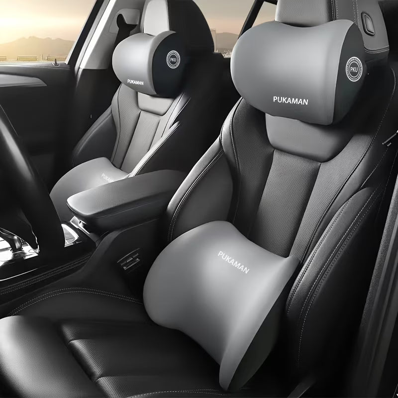 Car Headrest and Lumbar Cushion Set Ergonomic Neck and Back Support Pillow for Driving Comfort-11