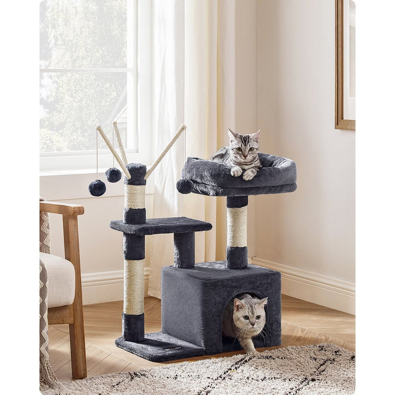 Cat Tree, Small Cat Tree, Scratching Post, with Cave and Platform-1