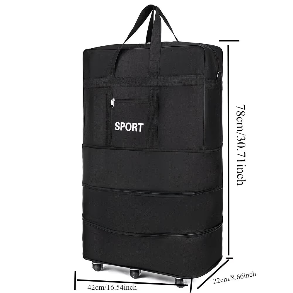 42” Expandable Lightweight Suitcase with Wheels – Large Foldable Travel Luggage, Oxford Fabric-2