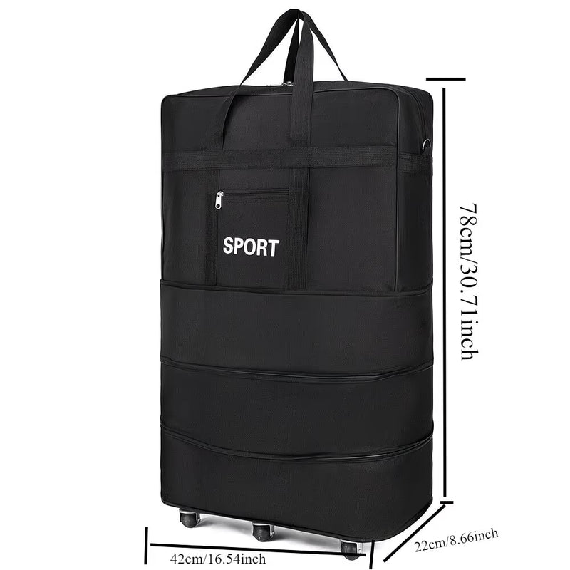 42” Expandable Lightweight Suitcase with Wheels – Large Foldable Travel Luggage, Oxford Fabric-2