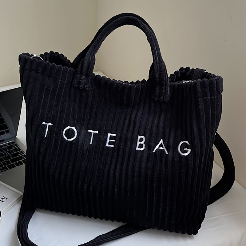 Women Large Capacity Shoulder Tote Bag Soft Solid Color Handbag with Adjustable Strap-9