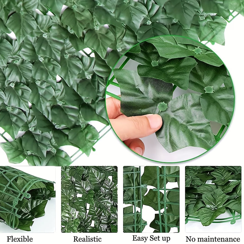 Artificial Ivy Privacy Fence Roll Faux Leaf Hedge Screen Trellis Panel for Garden Balcony Wall Decor-3