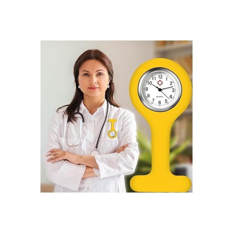 ATEK Silicone Nurse Fob Watch with Brooch Clip Medical Pocket Watch for Nurses-4