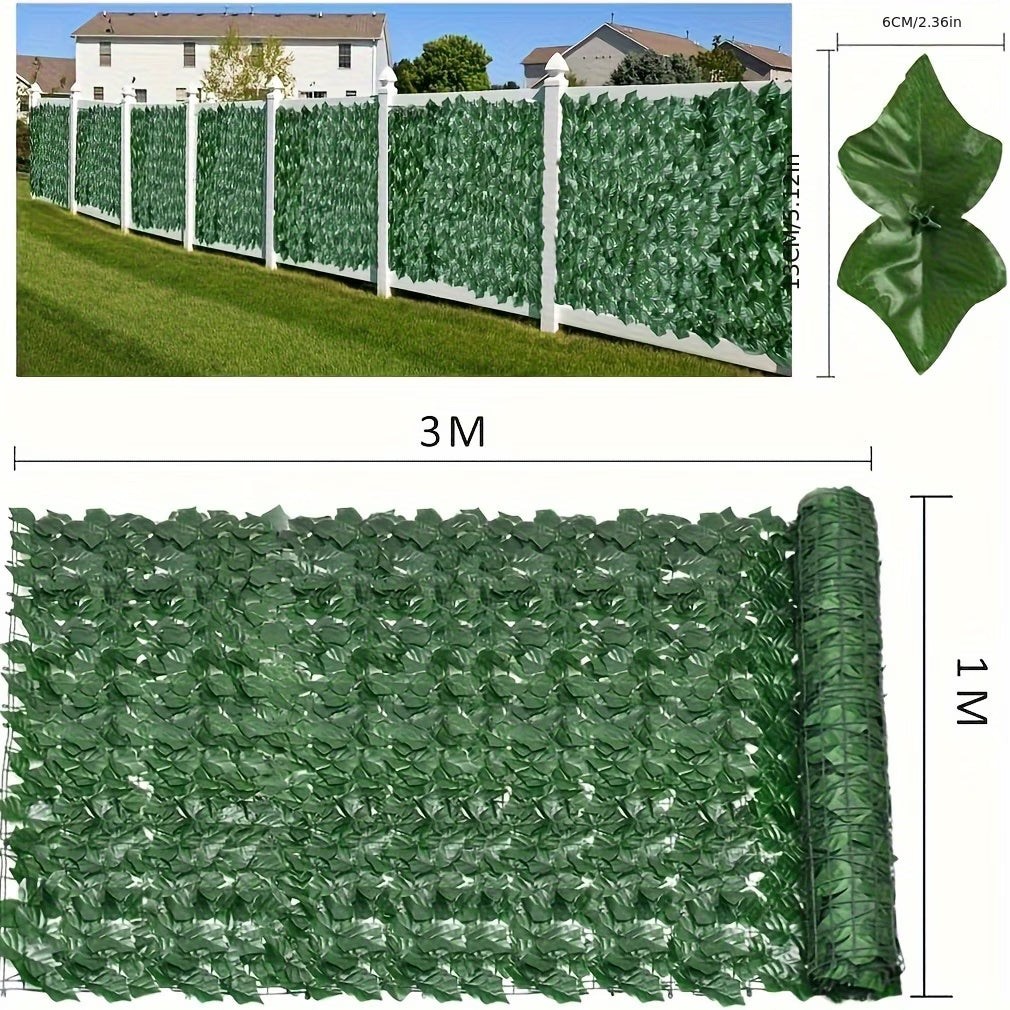 Artificial Ivy Privacy Fence Roll Faux Leaf Hedge Screen Trellis Panel for Garden Balcony Wall Decor-4