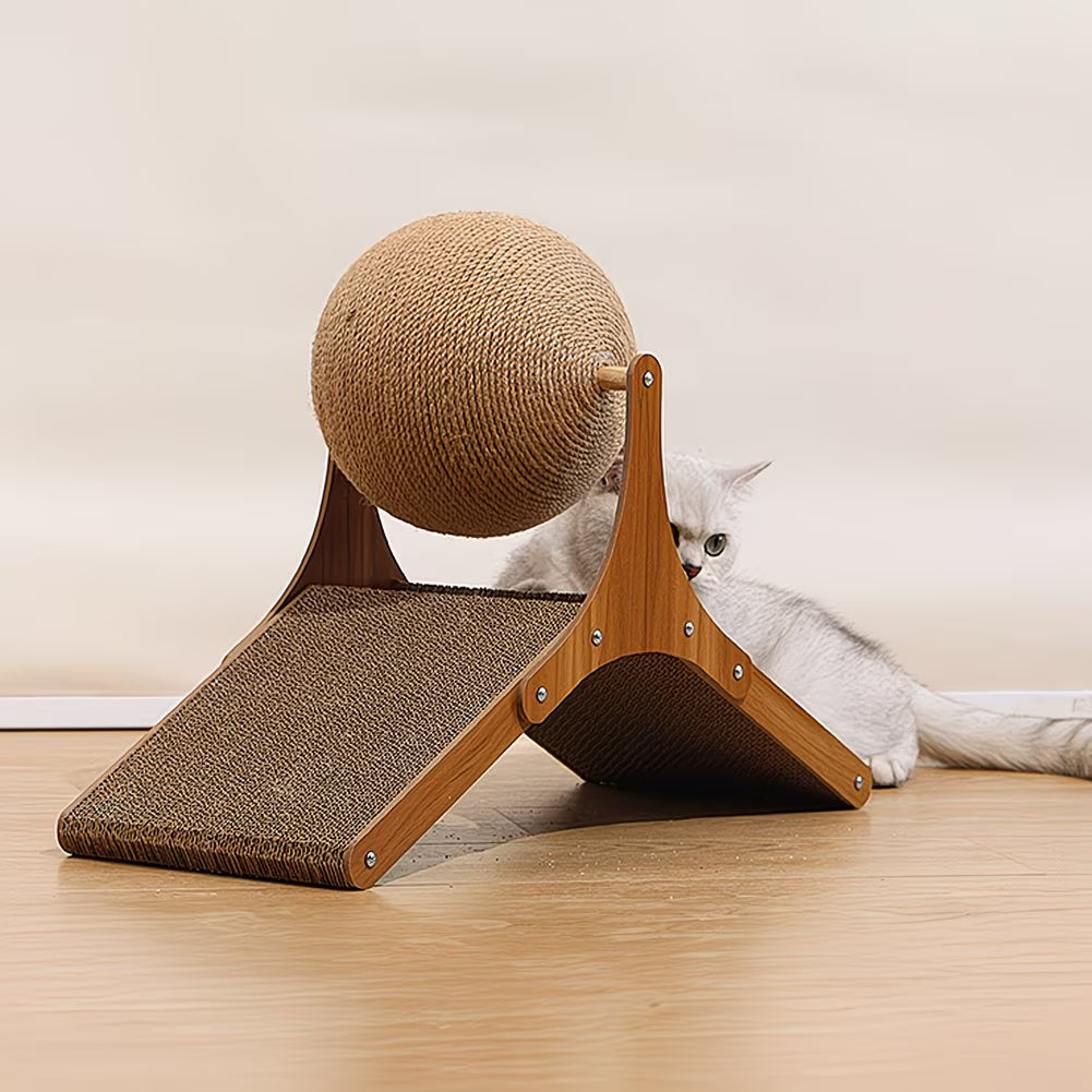 Sisal Cat Scratching Ball Toy with Rotating Ferris Wheel Base – Interactive Cat Scratcher & Play Tower for Indoor Cats-8