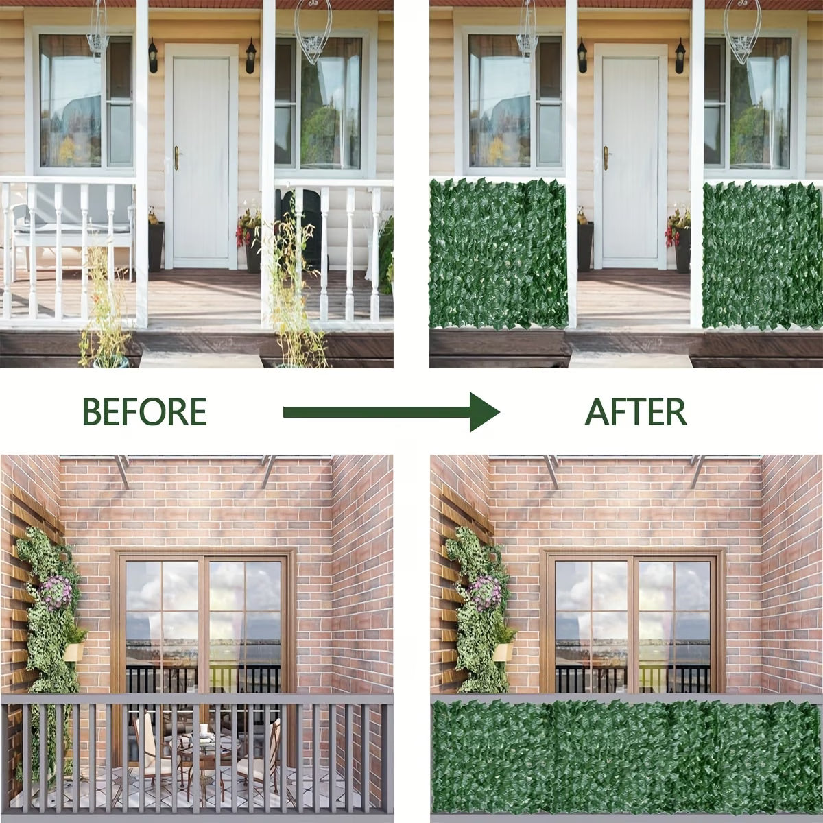 Artificial Ivy Privacy Fence Roll Faux Leaf Hedge Screen Trellis Panel for Garden Balcony Wall Decor-5