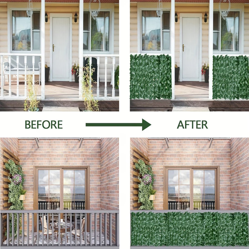 Artificial Ivy Privacy Fence Roll Faux Leaf Hedge Screen Trellis Panel for Garden Balcony Wall Decor-5