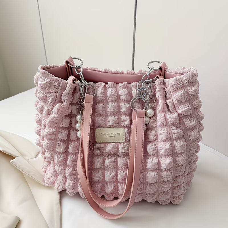 Sweet Clouds Tote Bag for Women – Large Capacity Summer Shoulder Bag with Zipper-3
