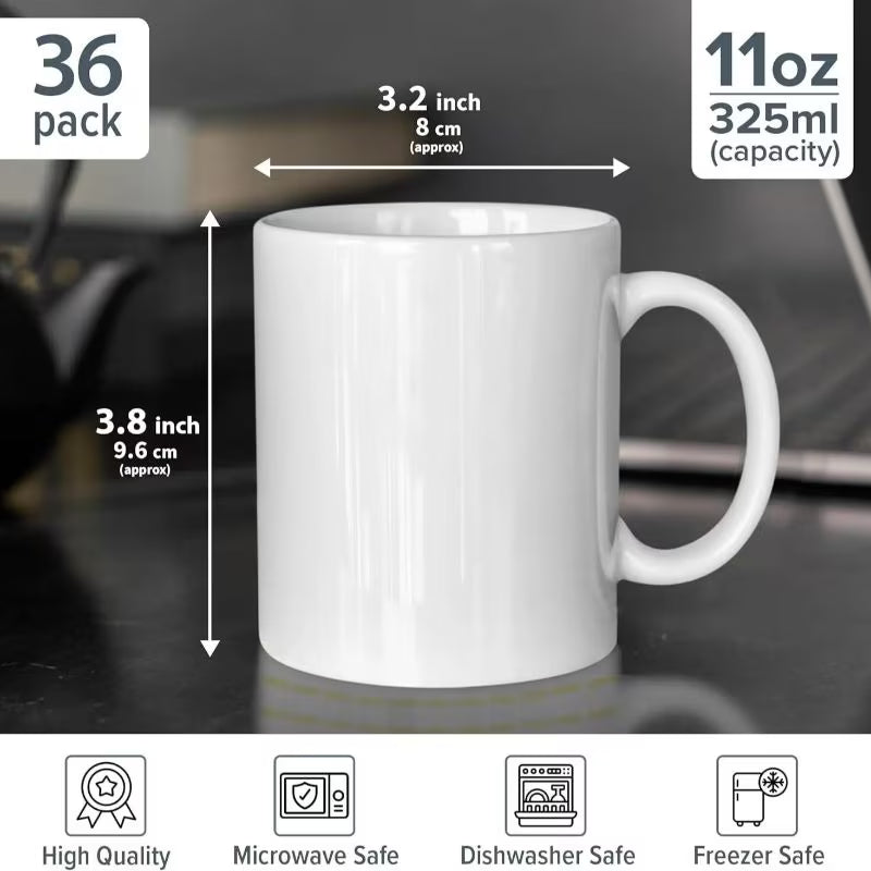 36 x Sublimation Mugs 11oz White Handle Coated Heat Press Cups + 36 Smash Boxes-2