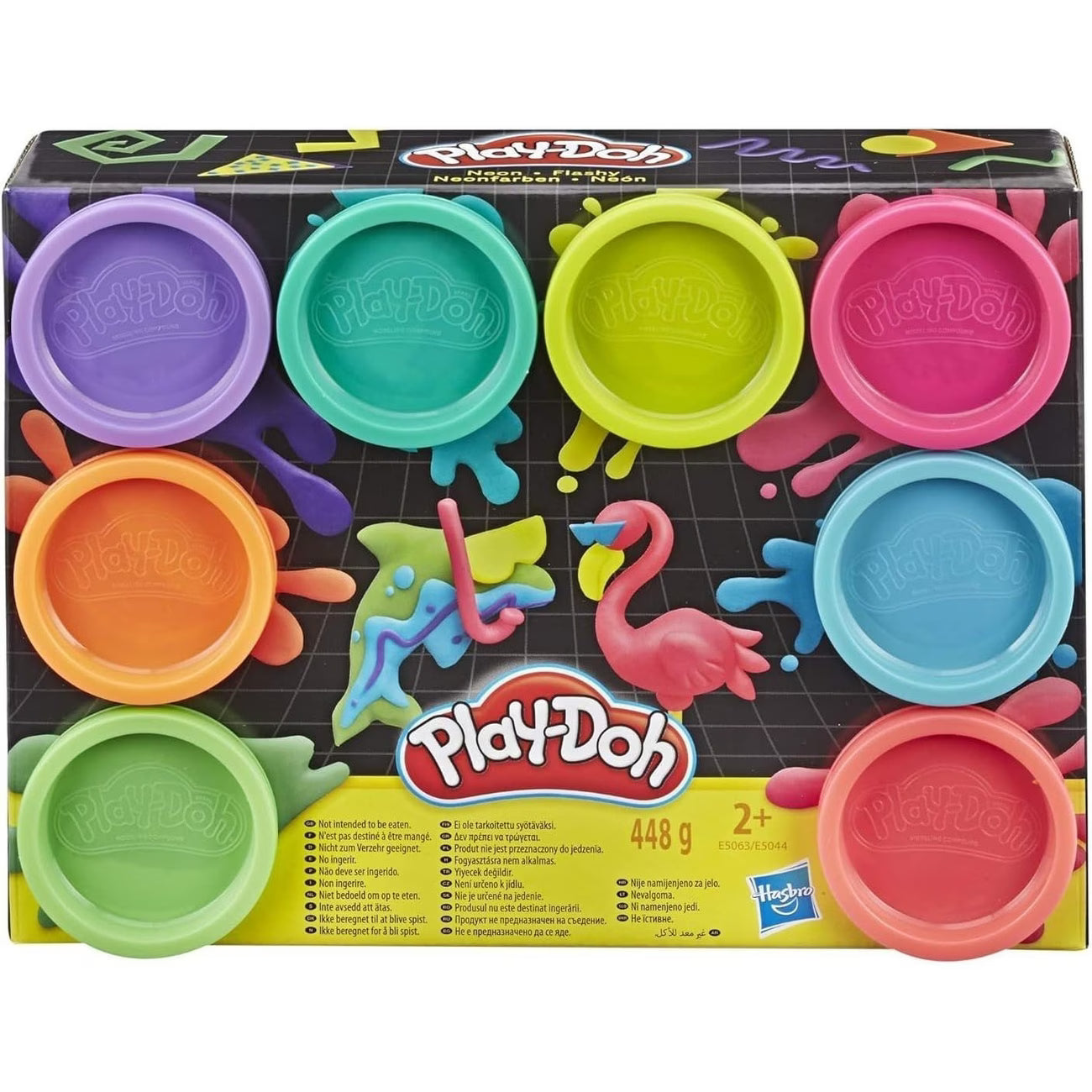 Neon Modelling Clay 8 Pack Non Toxic Kids Play Dough Set Bright Colours Creative Craft Toy Age 2+