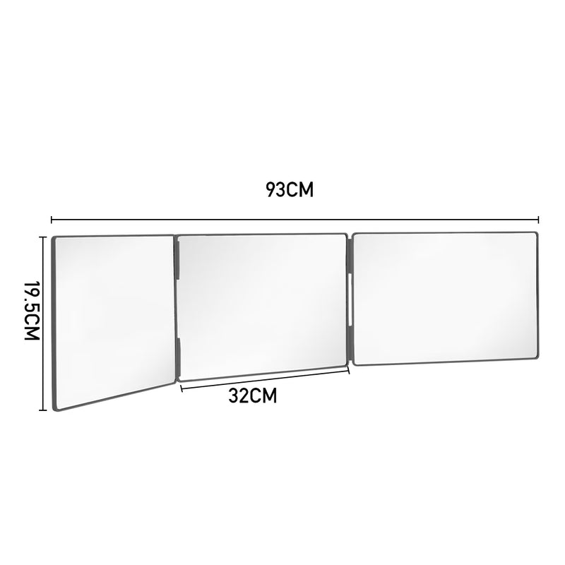 3 Way Rotating Folding Mirror for Self Haircut – Adjustable Trifold Vanity Mirror with Hooks (Black/White)-3