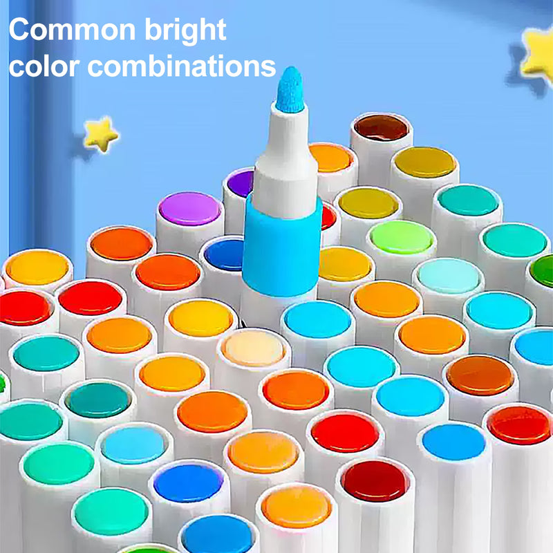 120pcs Acrylic Marker Set in Bucket – Washable, Quick-Dry, Waterproof Paint Pens for Kids, School Art, Craft &amp; DIY Projects-4