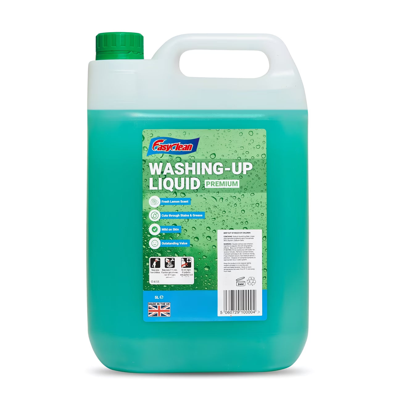 EasyClean Washing Up Liquid 5L Refill – Lemon Non-Bio Dish Wash Cleaner for Kitchens-1