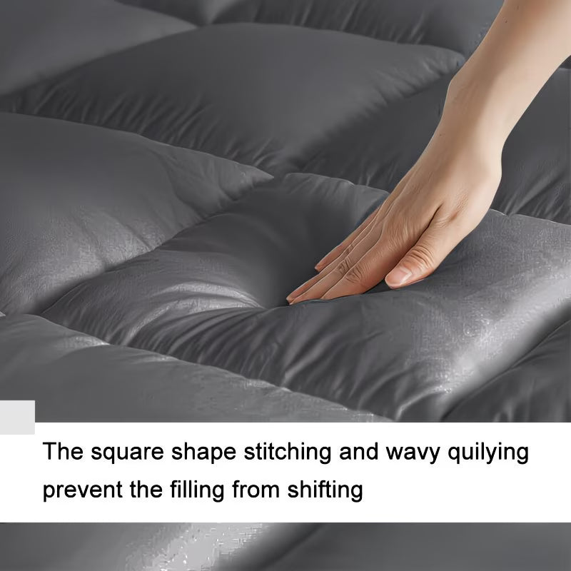 10cm Thick Mattress Topper – Ultra Soft Microfiber, Anti-Slip & Pressure Relief, Fits UK Single Double King Super King, Grey-9