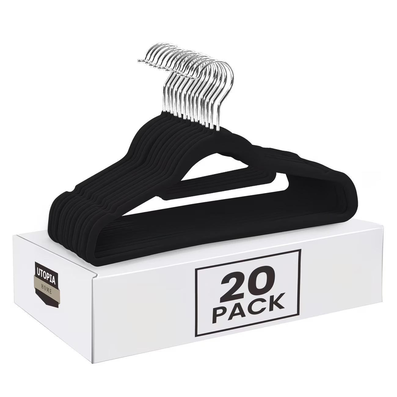 Utopia Home Velvet Hangers 20 Pack – Non-Slip Slim Clothes Hangers with 360° Swivel Hook-1