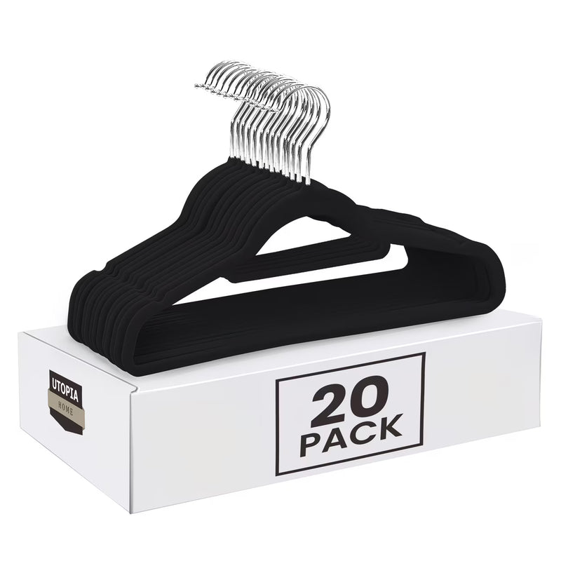 Utopia Home Velvet Hangers 20 Pack – Non-Slip Slim Clothes Hangers with 360° Swivel Hook-1