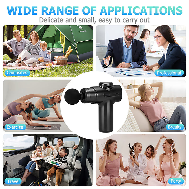 Mini Portable Neck Massager Gun with 8 Heads, USB Rechargeable Fascia Muscle Relaxation Device ProX1-8