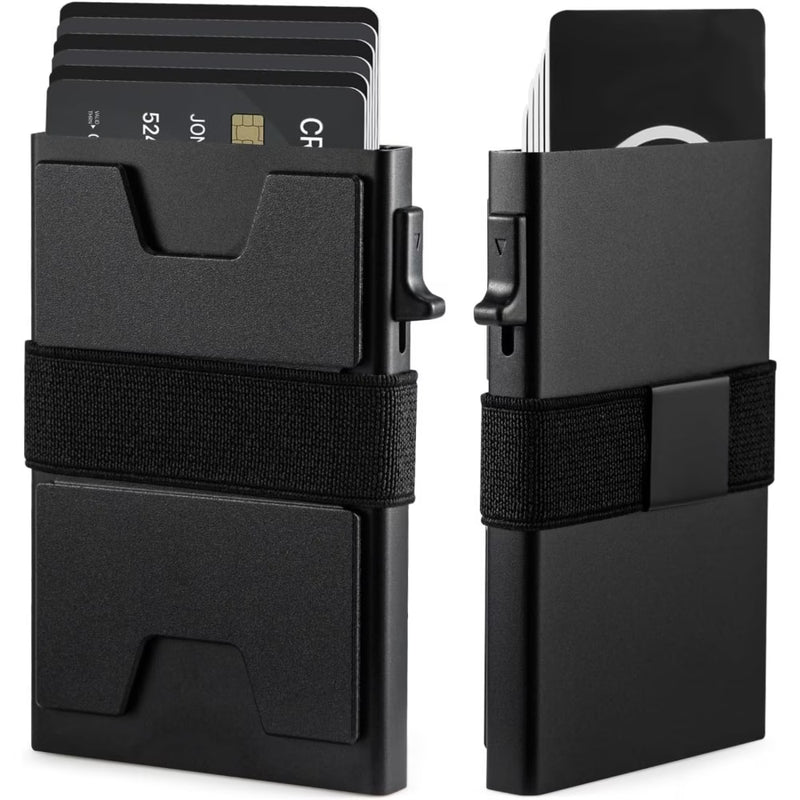 Card Holder Wallet Slim Wallet Credit Holder Minimalist Wallet Black-4