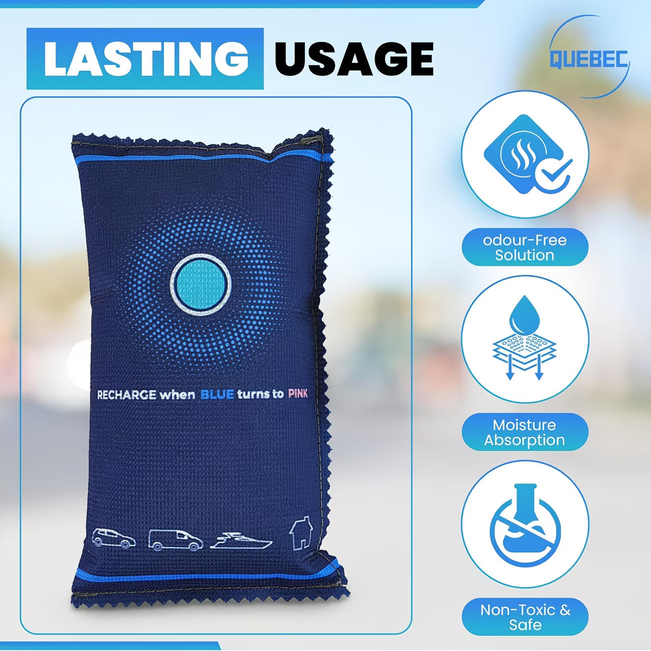 350g Car Dehumidifier Bag Leakproof Moisture Absorber Anti-Condensation Interior & Windscreen Dryer-3