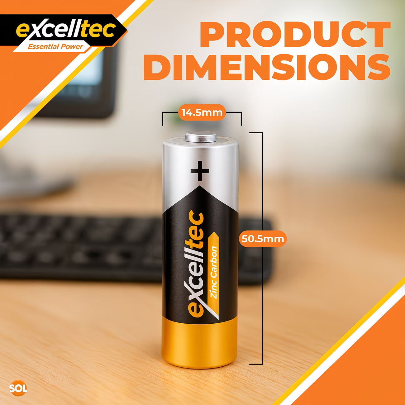 Excelltec AA Zinc Carbon Batteries 40-Pack – 1.5V Long-Lasting Disposable Household Batteries with 10-Year Shelf Life-2