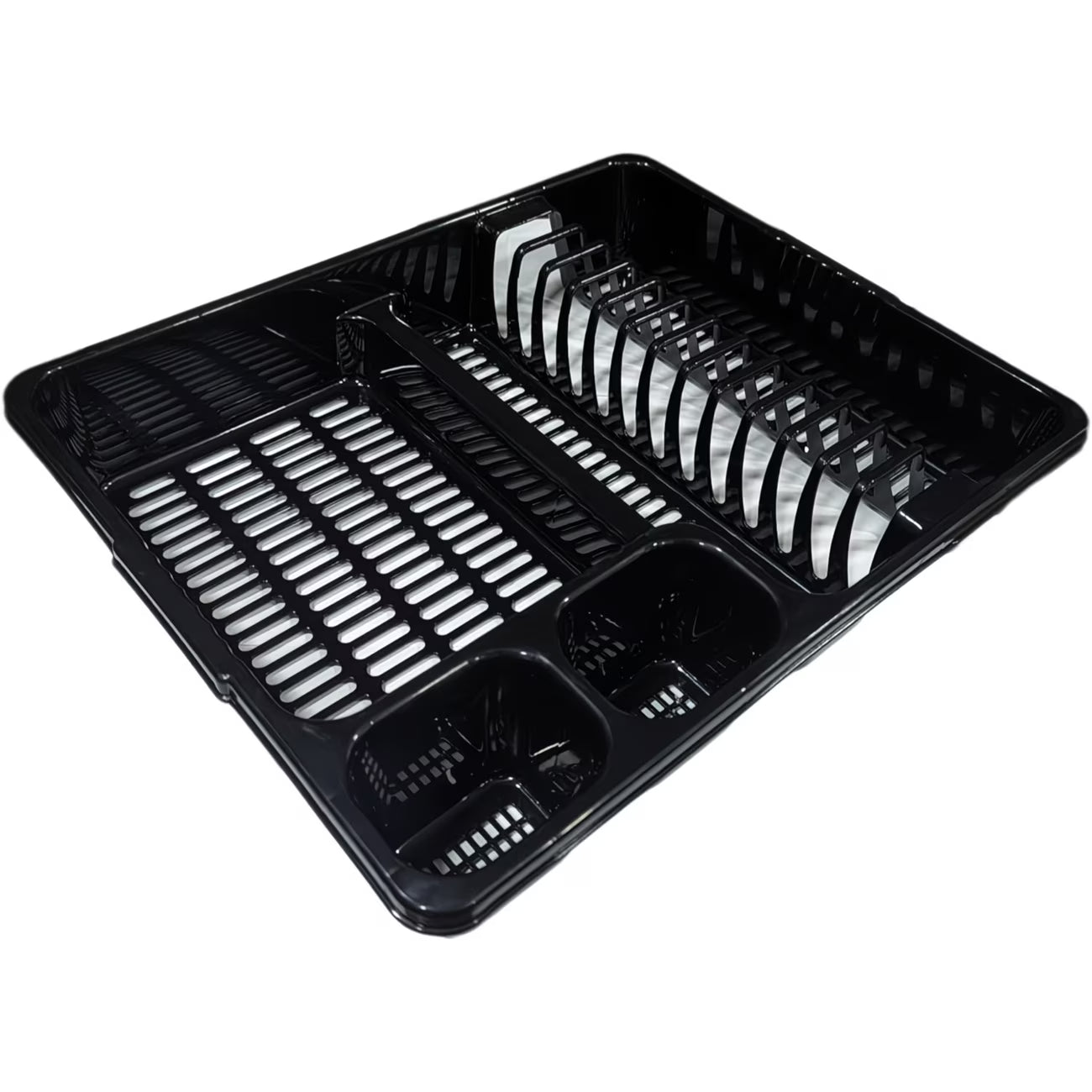 STL Plastic Dish Drainer Rack with Anti-Drip Tray – Holds 13 Plates, BPA-Free Kitchen Organizer-2