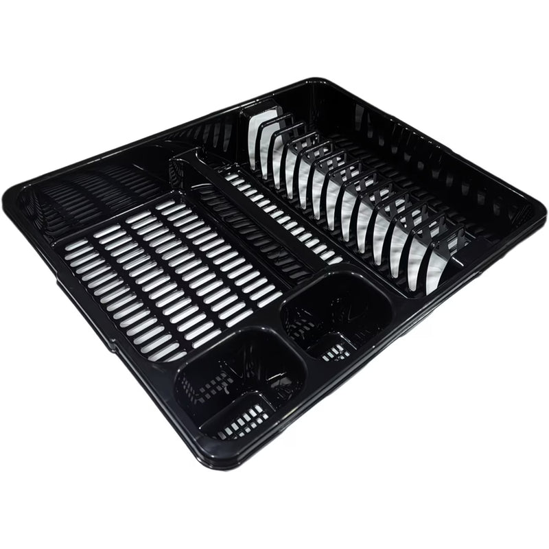 STL Plastic Dish Drainer Rack with Anti-Drip Tray – Holds 13 Plates, BPA-Free Kitchen Organizer-2