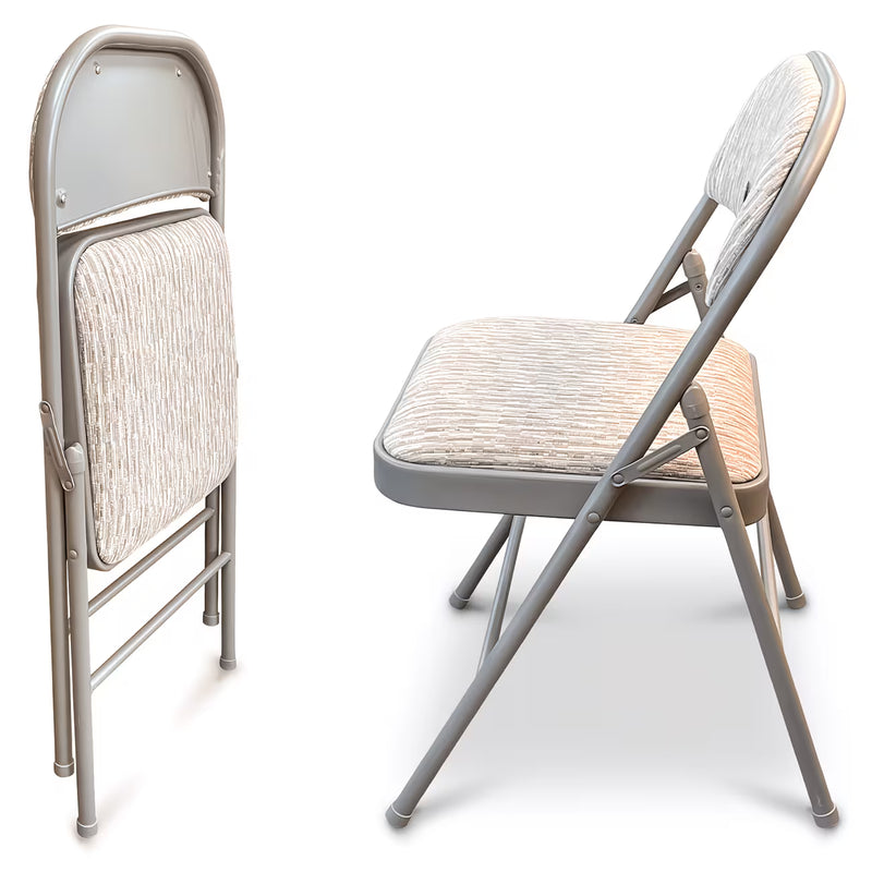 Deluxe Folding Padded Chair with Backrest, Heavy Duty Steel Frame for Home, Office, Garden & Desk Use-6